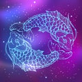 constellation Pisces. Zodiac mythological animals. Royalty Free Stock Photo